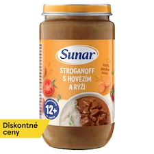 Sunar príkrm stroganov s hovädzím a ryžou 12m +, 235 g