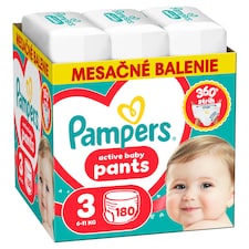 Pampers Active Baby Plienkové Nohavičky Veľkosť 3, 180 Plienok, 6kg-11kg