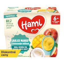 HAMI ovocný príkrm Jablko mango s kokosovým mliekom 4x95g