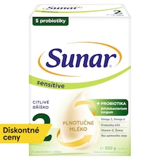 Sunar Sensitive 2 následná dojčenská mliečna výživa v prášku 2 x 250 g (500 g)