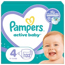 Pampers Active Baby veľkosť 4, 132 plienok, 9kg-14kg