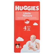Huggies Little Movers plienky veľkosť 4 pre deti 7-18 kg 50 ks