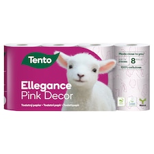 Tento Ellegance Pink Decor Toaletný papier 3-vrstvový 8 roliek