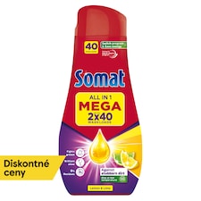Somat Power Gel All in 1 Lemon & Lime gél do umývačky riadu 2 x 720 ml