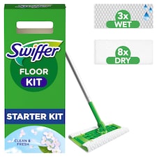 Swiffer Štartovacia súprava s 1 mopom, 8 ks suchých a 3 ks náhradných vlhčených utierok na podlahu
