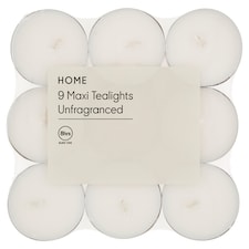F&F Home White čajová sviečka maxi 9 ks
