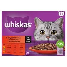 Whiskas 1+ klasické pokrmy v šťave 12 x 85 g (1,02 kg)