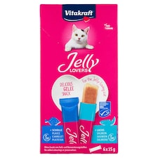 Vitakraft Jelly Lovers doplnkové krmivo pre mačky losos, platesa veľká 6 x 15 g (90 g)