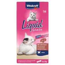 Vitakraft Liquid Snack doplnkové krmivo pre mačky od 3. mesiaca 6 x 15 g (90 g)