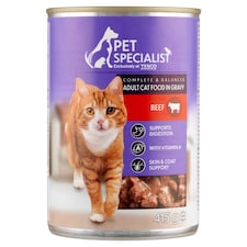 Pet Specialist Kompletné krmivo pre dospelé mačky kúsky s hovädzinou v omáčke 415 g