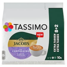 Tassimo Jacobs Instantný kávový a kakaový nápoj s čokoládovou príchuťou 10 x 16 g (160 g)