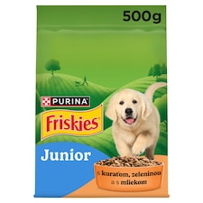 Friskies Junior granule pre šteniatka kura s mliekom, zelenina 500 g