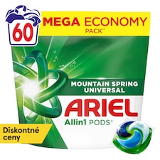 Ariel Allin1 PODS Mountain Spring Universal Tekutý Prací Prostriedok V Kapsulách, 60 Praní