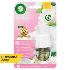 Air Wick Essential Oils Elektrický osviežovač vzduchu a náplň pivónia a jazmínový kvet 19 ml