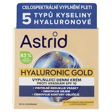 Astrid Hyaluronic Gold vyplňujúci denný krém proti vráskam SPF 10 50 ml