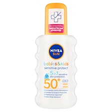 Nivea Sun Sensitive Protect Detský sprej na opaľovanie OF 50+ 200 ml