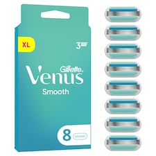 Gillette Venus  Smooth Dámske Holiace Hlavice, 8 ks Náhradných Hlavíc