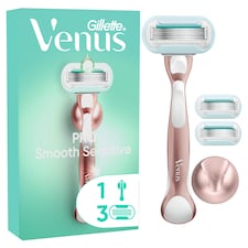Gillette Venus Pro Smooth Sensitive Dámsky Holiaci Strojček, Citlivá Pokožka, Náhradné Hlavice