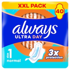 Always Ultra Day Normal hygienické vložky (veľkosť 1) vložky s krídelkami 40 ks]