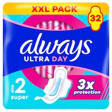 Always Ultra Day Super hygienické vložky (veľkosť 2) vložky s krídelkami 32 ks]