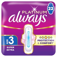 Always Platinum Hygienické Vložky Super Extra (Veľkosť 3) 22 Vložiek