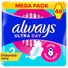 Always Ultra Day Super hygienické vložky (veľkosť 2) vložky s krídelkami 48 ks]