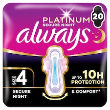 Always Platinum Hygienické Vložky Secure Night (Veľkosť 4) 20 Vložiek