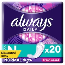 Always Dailies Normal To Go Sviežosť Intímky 20 ks