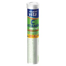 Maxi Vita Vitamín C acerola + zinok príchuť pomaranč & citrón 24 šumivých tabliet 59,3 g