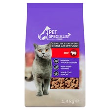 Pet Specialist Kompletné krmivo pre dospelé sterilizované mačky s hovädzinou 1,4 kg