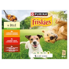Friskies Adult kapsičky pre psov hovädzie, kura, jahňacie v želé 12 x 85 g
