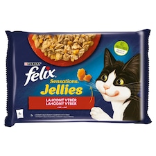 Felix Sensations Jellies kapsičky pre mačky hovädzie, kura v želé 4 x 85 g