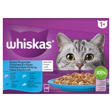 Whiskas 1+ obľúbené rybie pokrmy v želé 12 x 85 g (1,02 kg)