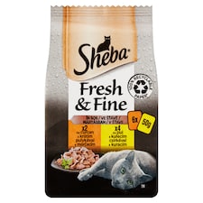 Sheba Fresh & Fine Kompletné mokré krmivo pre dospelé mačky 6 x 50 g (300 g)