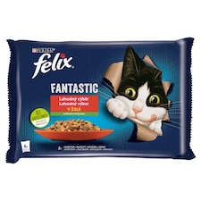 Felix Fantastic kapsičky pre mačky kura, hovädzie v želé 4 x 85 g