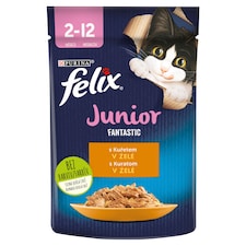 Felix Fantastic Junior kapsička pre mačiatka kura v želé 85 g