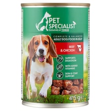 Pet Specialist Kompletné krmivo pre dospelé psy kúsky s hovädzinou a kuracinou v želé 415 g