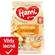 Hami mliečna kaša so 7 obilninami s jablkom, banánom a pomarančom 210 g