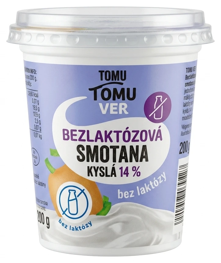 TOMU VER Bezlaktózová smotana kyslá 14%