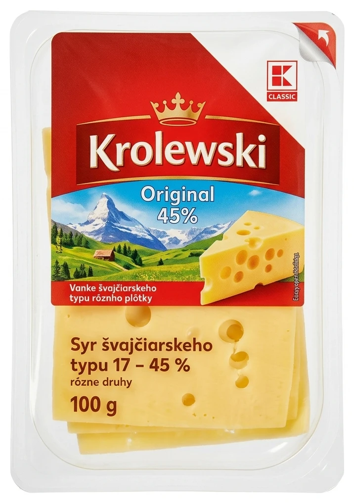 Syr švajčiarskeho typu 17 - 45 %