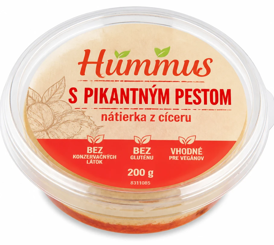 HUMMUS S PIKANTNÝM PESTOM