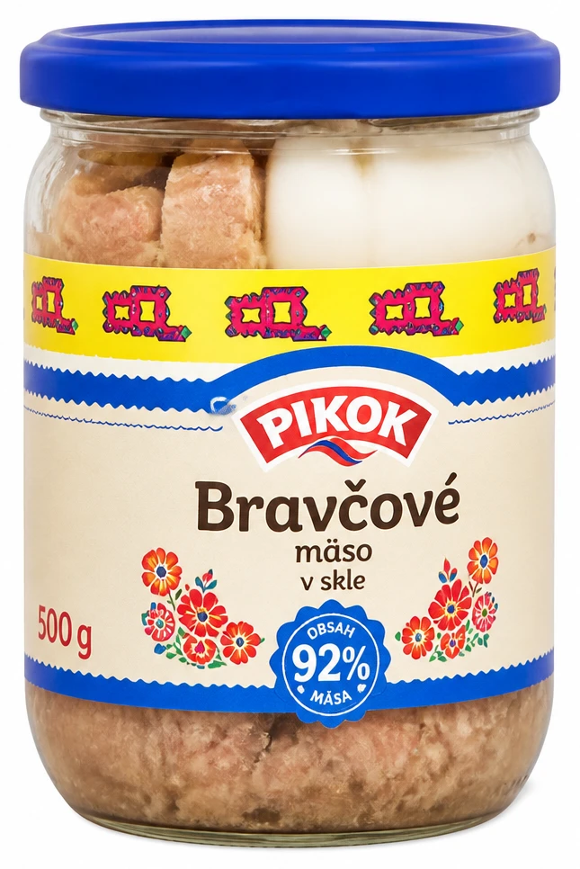 Bravčové mäso v skle
