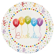 Decorata Party Happy Birthday papierové taniere 23 cm 8 ks