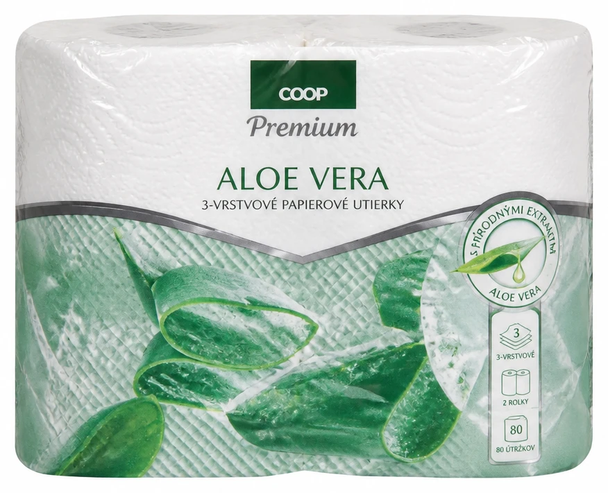 3-vrstvové papierové utierky Aloe Vera