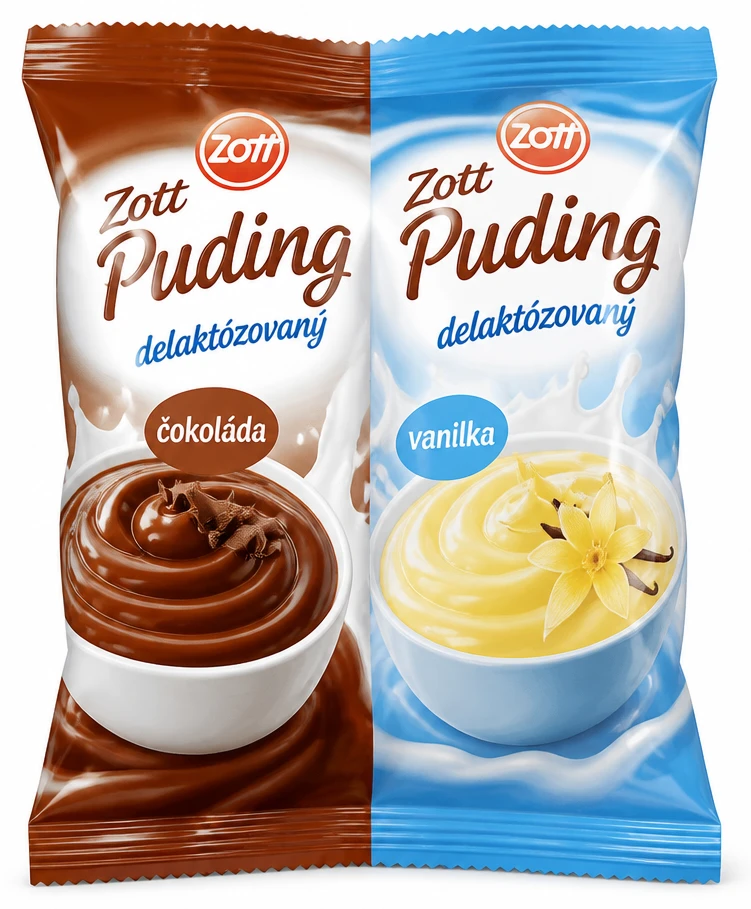 Puding delaktózovaný 2 druhy
