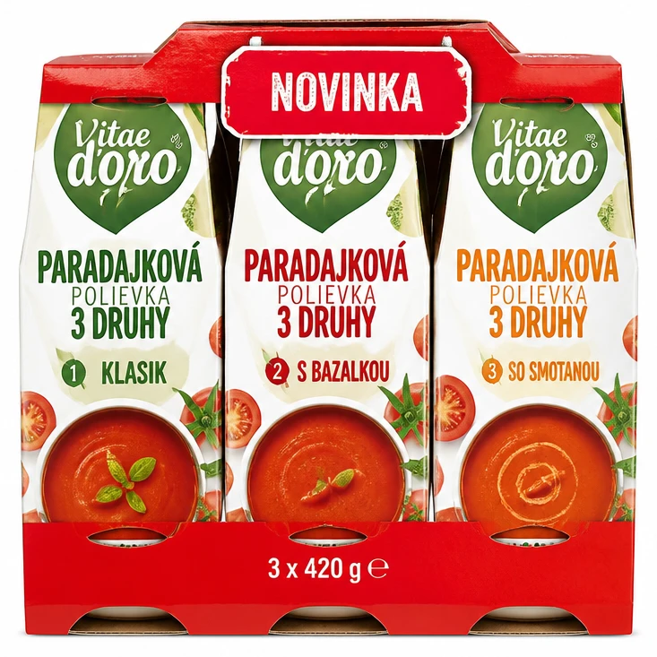Paradajková polievka 3 druhy