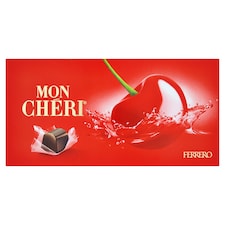 Mon Chéri Čokoládové bonbóny plnené celou čerešňou v likéri 157,5 g