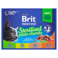 Brit Premium by Nature Kompletné prémiové mokré krmivo pre kastrované mačky 12 x 100 g (1200 g)