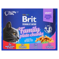 Brit Premium by Nature Kompletné prémiové mokré krmivo pre dospelé mačky 12 x 100 g (1200 g)