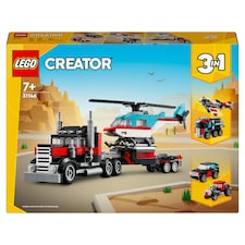 LEGO Creator 3 v 1 31146 Nákladiak s plochou korbou a helikoptérou
